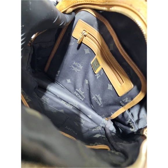 Authentic MCM Visetos Studded Small Stark M Backpack Cognac - Picture 13 of 16